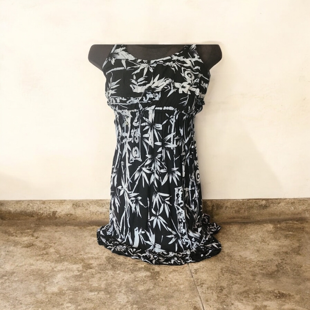 Black and White Bamboo Print Dress